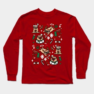 Pugs in christmas party Long Sleeve T-Shirt